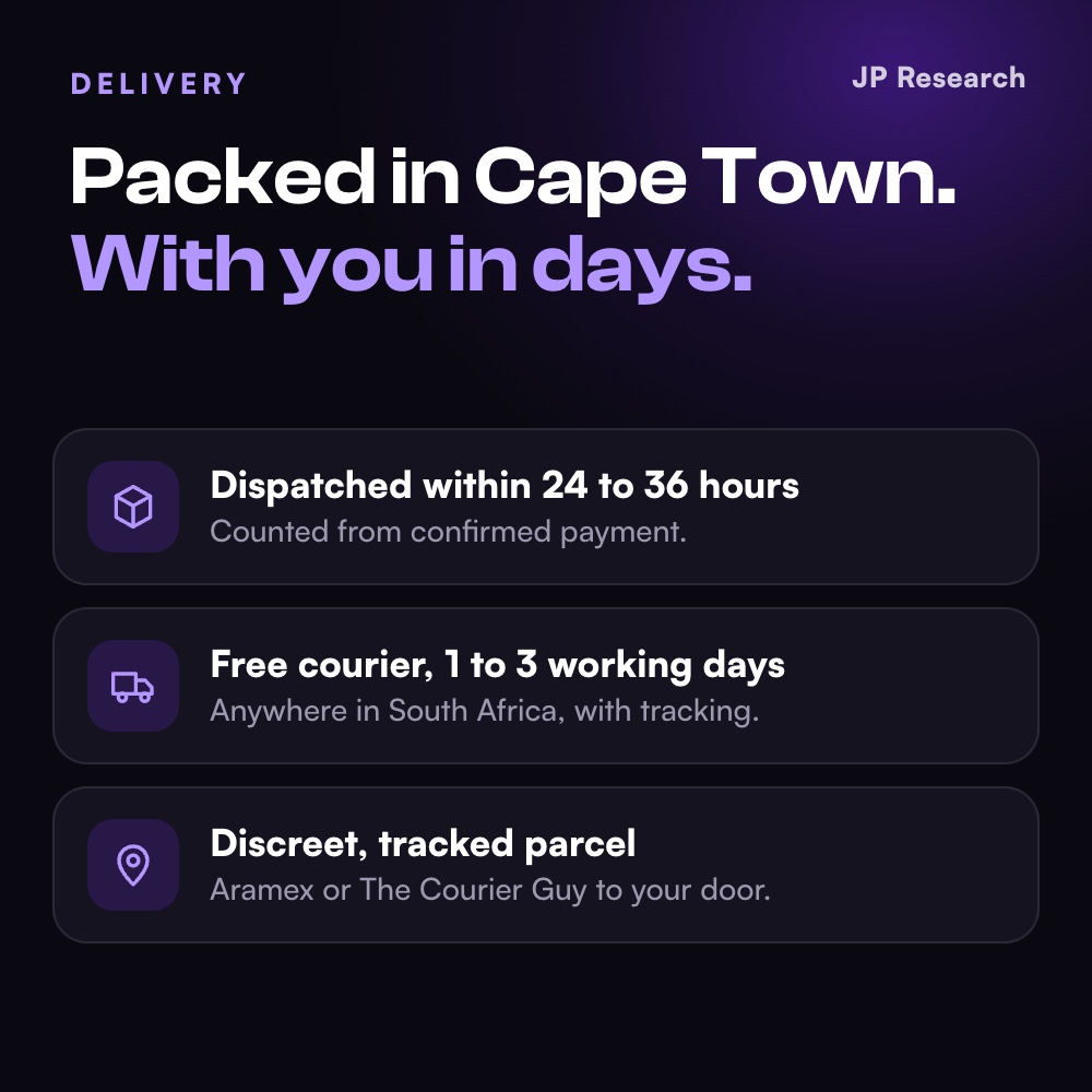 Packed in Cape Town, dispatched within 24 to 36 hours, free courier in 1 to 3 working days